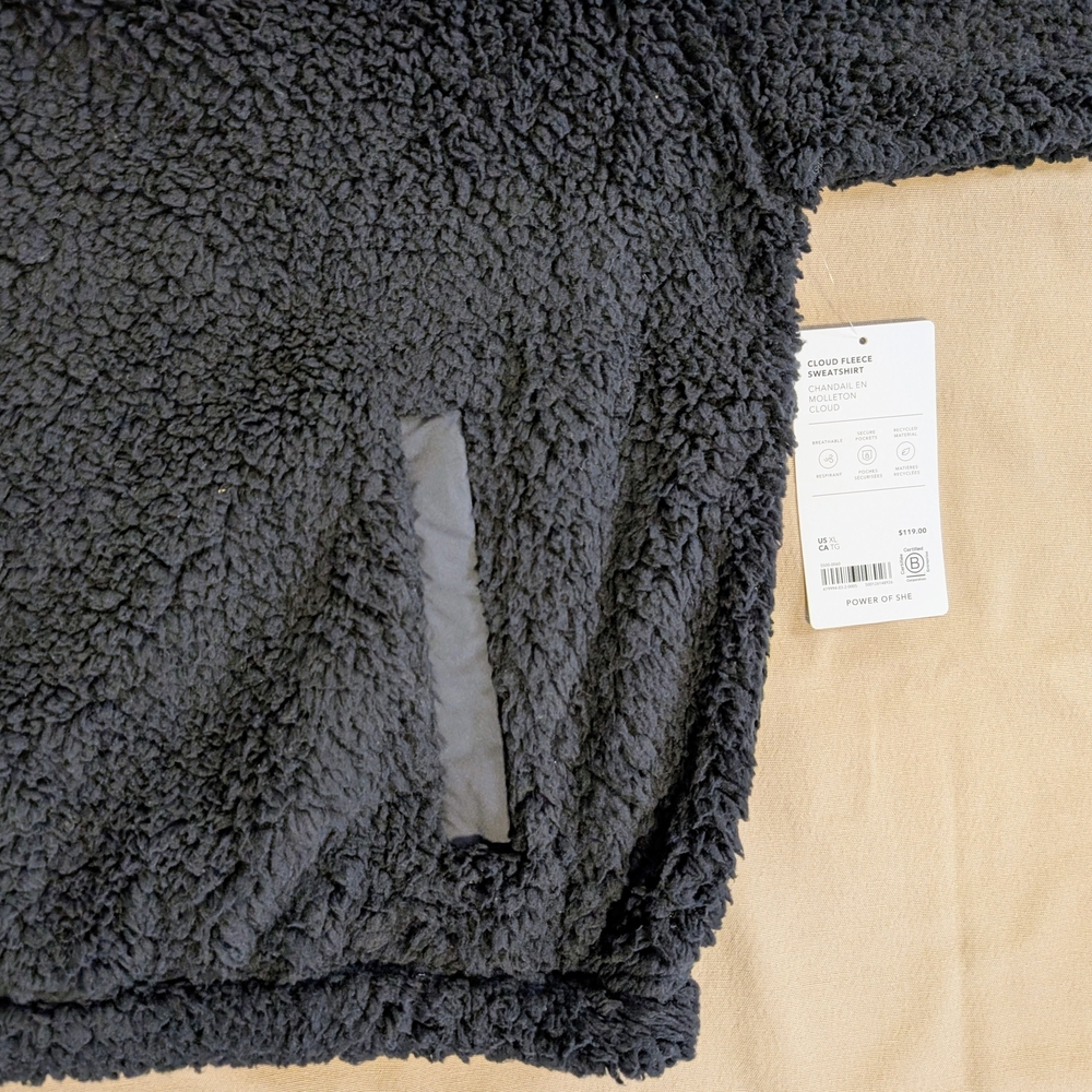 Athleta Cloud Fleece Sweatshirt | Black | NWT | XL - Picture 7 of 7